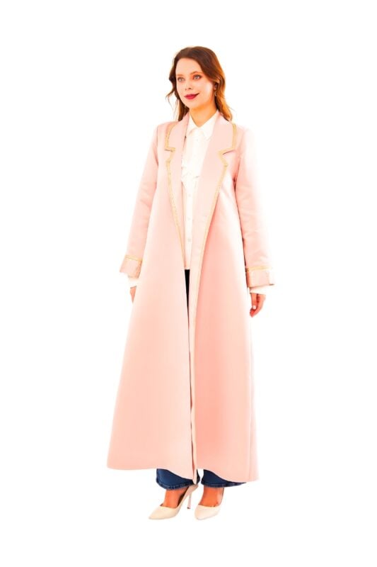 Blush empress satin overcoat